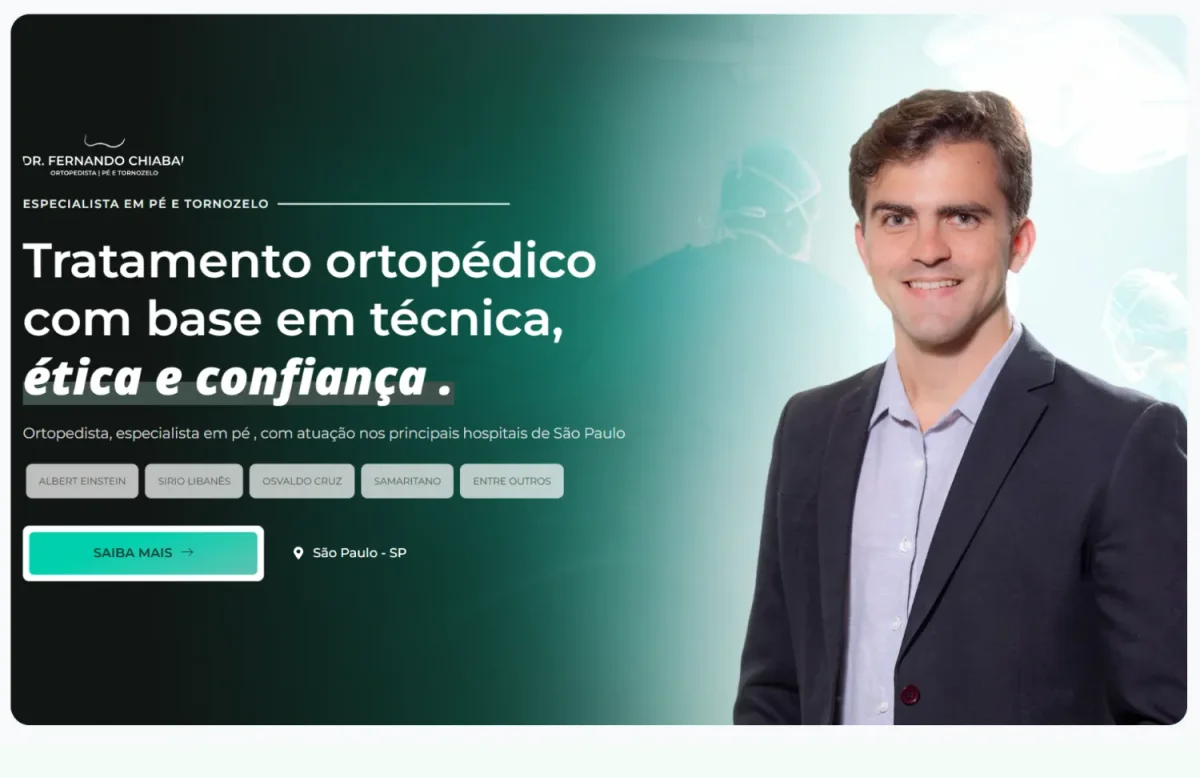 Tela do projeto digital Dr. Fernando Chiabai