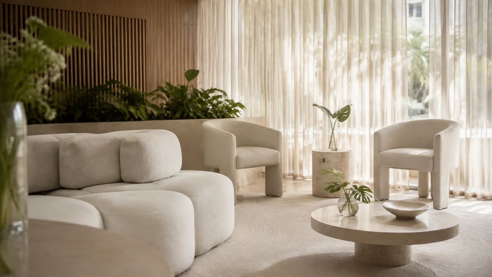 Sala de espera de clínica contemporânea